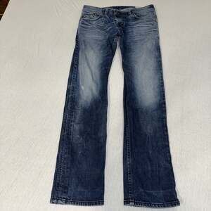 Diesel Jean Men 31x32 008MD Darron Regular Slim Tapered Blue Distressed Whisker